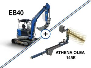 Μίνι εκσκαφέας 4T, Kubota Diesel, με περιστροφή στην μπούμα, πλαϊνούς μοχλούς χειρισμού και γραμμή σφύρας EB40-PRO - COMBO SALES