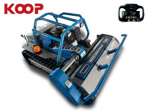Τηλεκατευθυνόμενος καταστροφέας 120εκ χόρτων και κλαδιών με μαχαίρια, υβριδικός, ερπυστριοφόρος, ραδιοχειριστήριο 150m, κινητήρα πετρελαίου 12hp RSC120 PRO Hybrid Koop