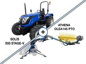 Τρακτέρ ημι-στάνταρτ | 4x4 | 3067cc | SOLIS S50 Stage V + ATHENA OLEA145-PTO - COMBO sales