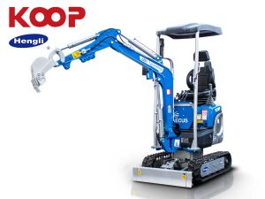 Μικρός ερπυστριοφόρος εκσκαφέας 1T, Diesel, με περιστροφή στην μπούμα, πτυσσόμενες ερπύστριες, πλαϊνούς μοχλούς χειρισμού και γραμμή σφύρας EB10-PRO