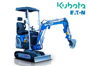 Μίνι τσαπάκι 1.2T, Diesel Kubota, με περιστροφή στην μπούμα, πτυσσόμενες ερπύστριες, πλαϊνούς μοχλούς χειρισμού και γραμμή σφύρας EB12-PRO