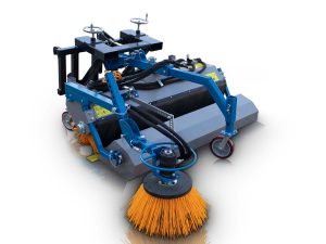 Υδραυλική σκούπα καθαρισμού διπλής ζεύξης με επιπλέον πλάγια βούρτσα επαναφοράς και κάδο HYGIEIA H150-P