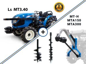 LS MT3.40 49HP 4WD 1879cc δενδροκομικό αμπελουργικό τρακτέρ συνδιασμός με GRAECUS Τρυπάνι MT-H και δυο αρίδες MTA150&300