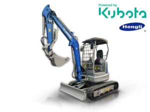 Μίνι εκσκαφέας 4T, Kubota Diesel, με περιστροφή στην μπούμα, πλαϊνούς μοχλούς χειρισμού και γραμμή σφύρας EB40-PRO