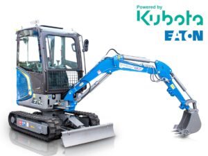 Μίνι εκσκαφέας με καμπίνα A/C 2.7T, Kubota Diesel, περιστροφή μπούμας, πτυσσόμενες ερπύστριες, πλαϊνούς μοχλούς χειρισμού και γραμμή σφύρας