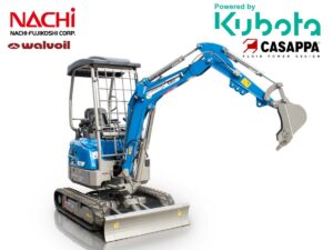 Μίνι τσαπάκι 2T, Kubota Diesel, με περιστροφή στην μπούμα, πτυσσόμενες ερπύστριες, πλαϊνούς μοχλούς χειρισμού και γραμμή σφύρας EB20-PRO