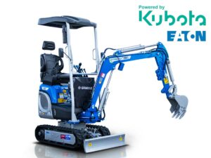 Μίνι τσαπάκι 1.2T, Diesel Kubota, με περιστροφή στην μπούμα, πτυσσόμενες ερπύστριες, πλαϊνούς μοχλούς χειρισμού και γραμμή σφύρας EB12-PRO