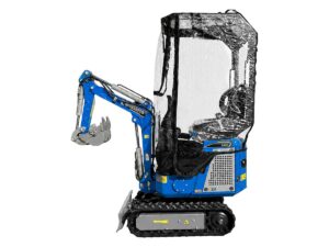 Σύστημα πλήρους κάλυψης καμπίνας (Enclosure) για μίνι εκσκαφείς EB10, EB11 και EB12, για προστασία από βροχή, αέρα και σκόνη σε εξωτερική χρήση.
