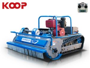 Τηλεκατευθυνόμενος καταστροφέας 100εκ χόρτων και κλαδιών με μαχαίρια, υβριδικός, ερπυστριοφόρος, ραδιοχειριστήριο 150m, κινητήρα πετρελαίου 12hp RSC100 Hybrid Koop